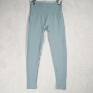 Set Active SCULPTFLEX High Waisted Seamless Leggings Sage Blue Green Women Small